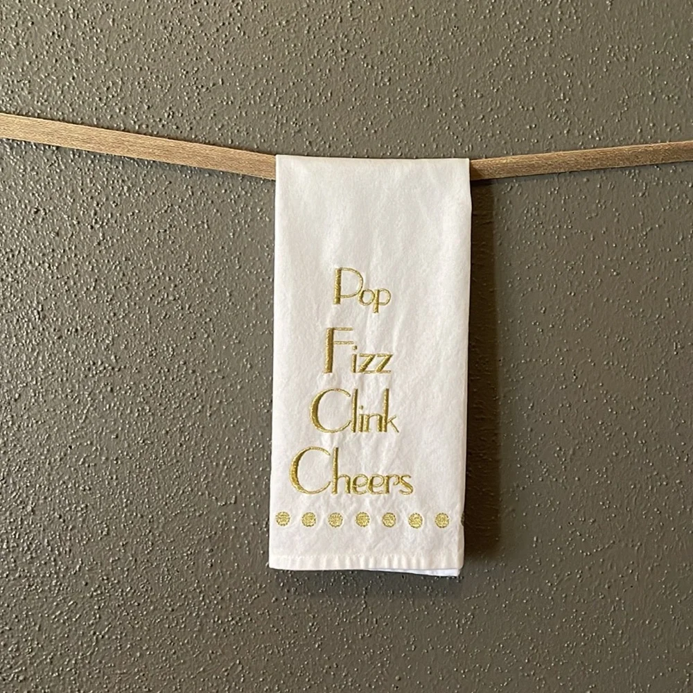 Pier 1 Pop Fizz Clink Cheers Kitchen Towel